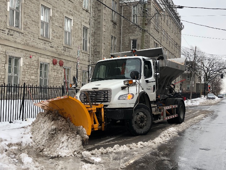 Snow-removal operations are underway on the island of Montreal following a snow storm on Jan. 18.