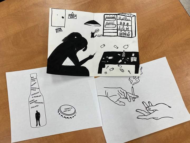 A selection of shirt designs from Sherwood Park students in January 2020