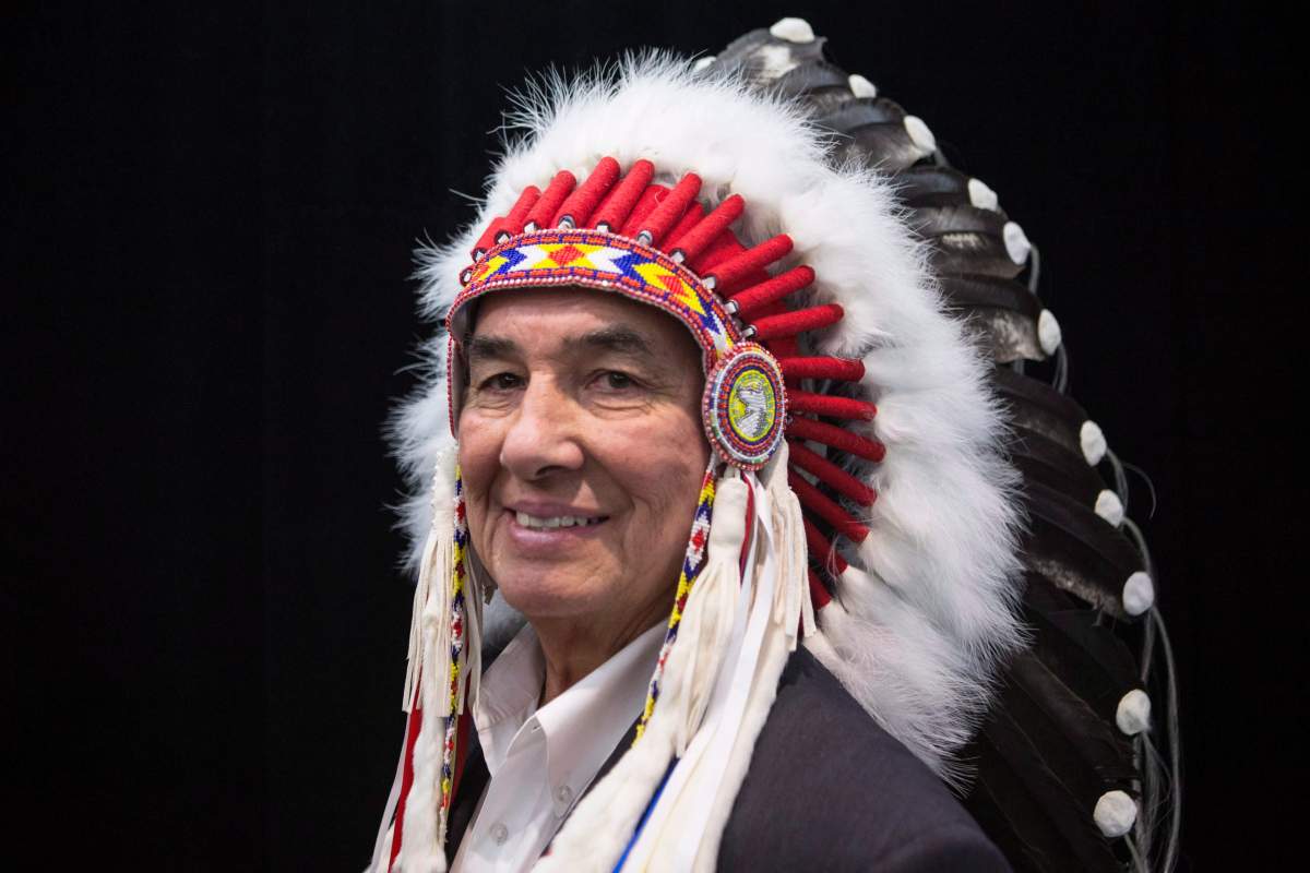 Wilton Littlechild, is pictured after being inducted into Canada’s Sports Hall of Fame’s ‘Class of 2018’ during a news conference in Toronto, on Thursday April 26, 2018.