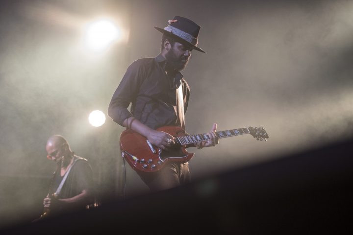 American musician Gary Clark Jr. performs at the Blue Balls Festival in Lucerne, Switzerland, on July 22, 2018.