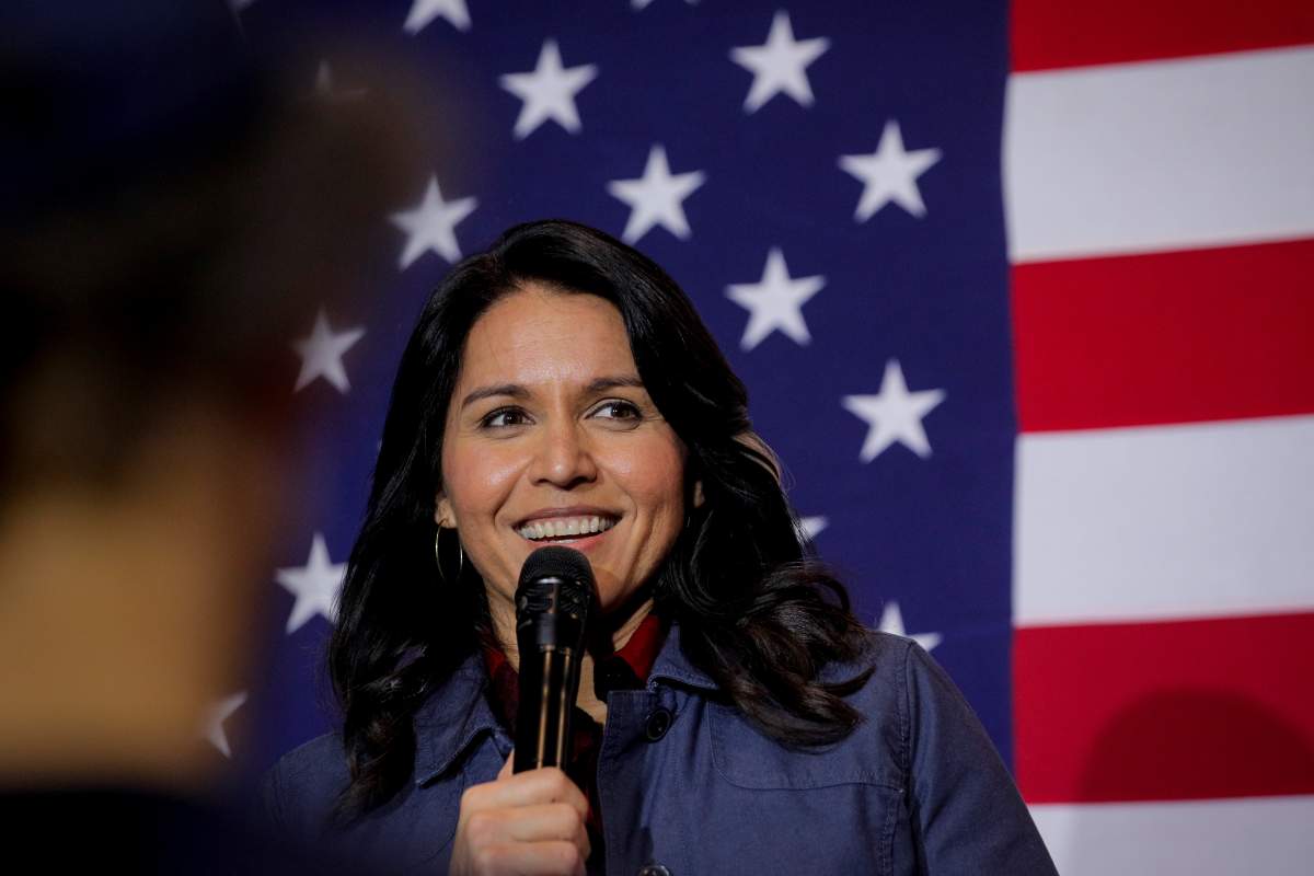Democratic presidential candidate Rep. Tulsi Gabbard speaks during a campaign event in Lebanon, New Hampshire, U.S., February 6, 2020.