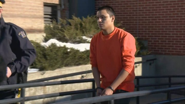 Brent Checkosis is seen leaving Court of Queen’s Bench in Battleford on February 2, 2020. He pleaded guilty in December 2019 to accessory after the fact to murder.