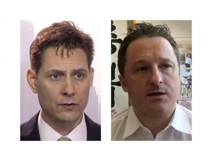 Canadian detainees Michael Spavor and Michael Kovrig have spent 1,000 days behind bars in China and are shown in these 2018 images taken from video.
