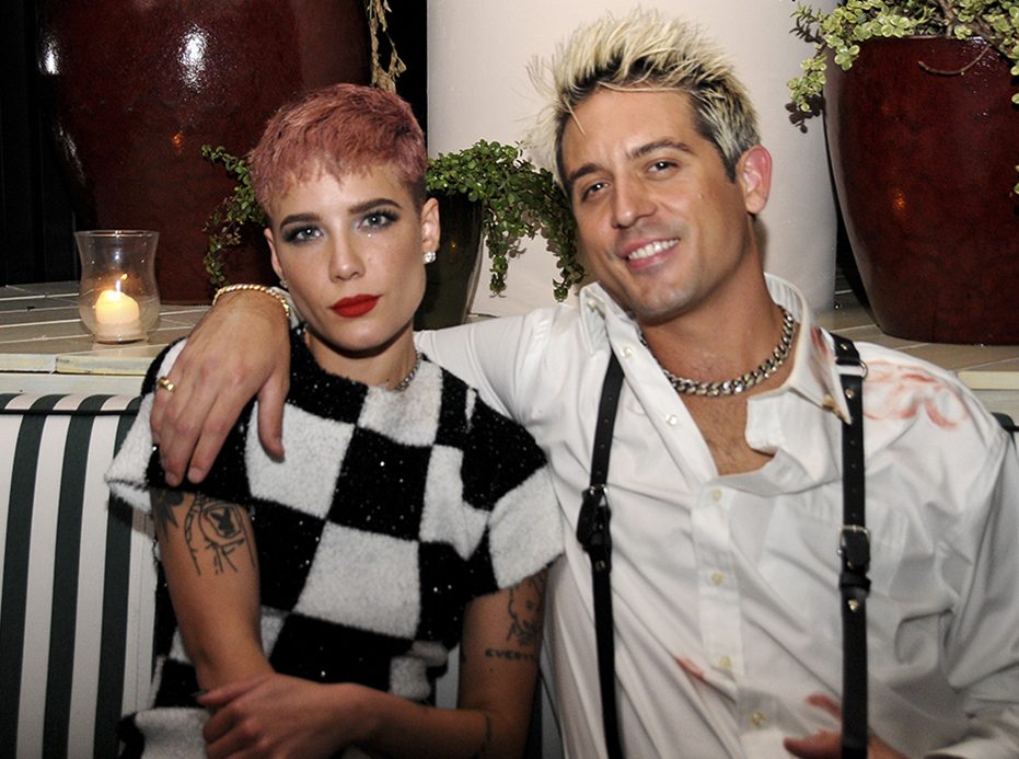 (L-R) Halsey and G-Eazy attend the ‘2018 American Music Awards’ Hosted By John Terzian And Dre London At Harriet’s on Oct. 9, 2018 in West Hollywood, Calif.