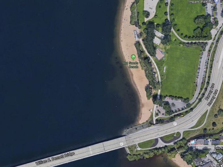 The City of Kelowna says wind and waves regularly strip sand from popular Hot Sands Beach in City Park.