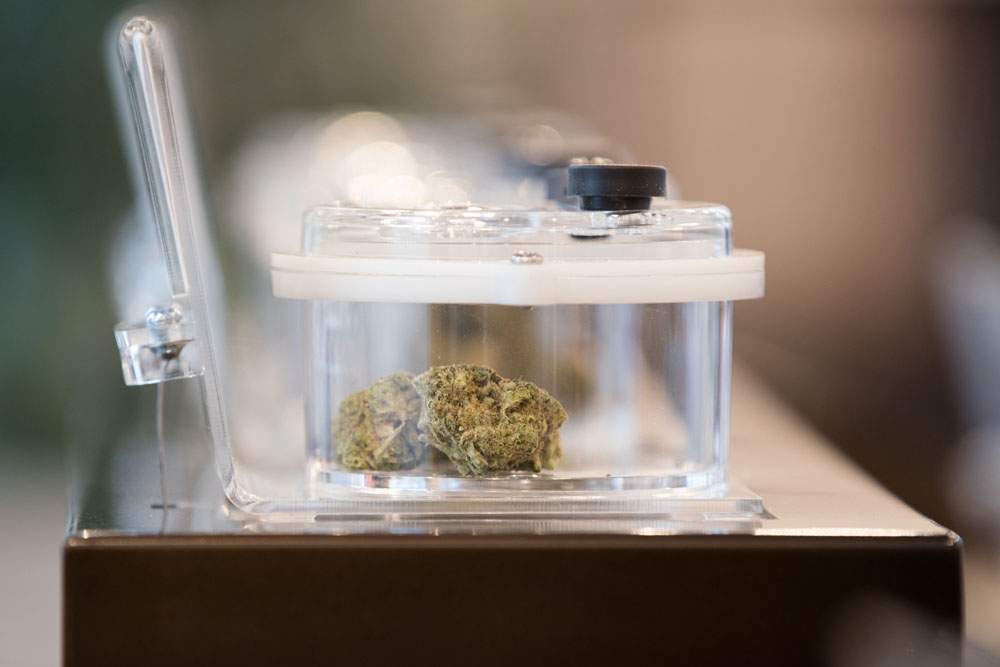 Cannabis on display is seen during a media tour of a cannabis store in Kingston, Ont., in this file image. 