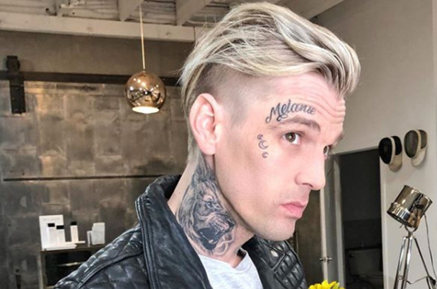 Aaron Carter’s new face tattoo. (Instagram/Bdonn)