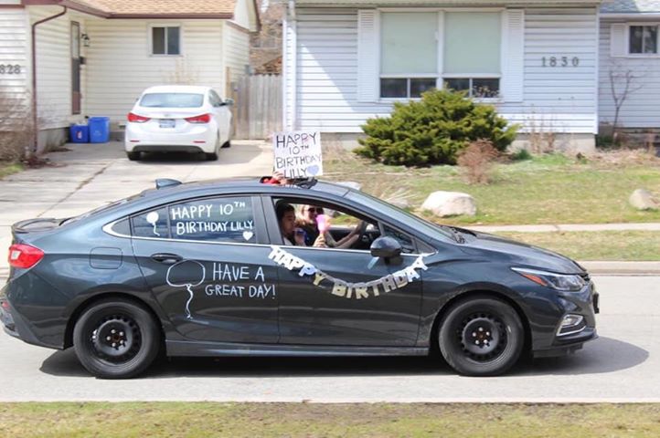 Lilly Matthews’ family organized a birthday parade to help her celebrate turning 10 years old on March 29.
