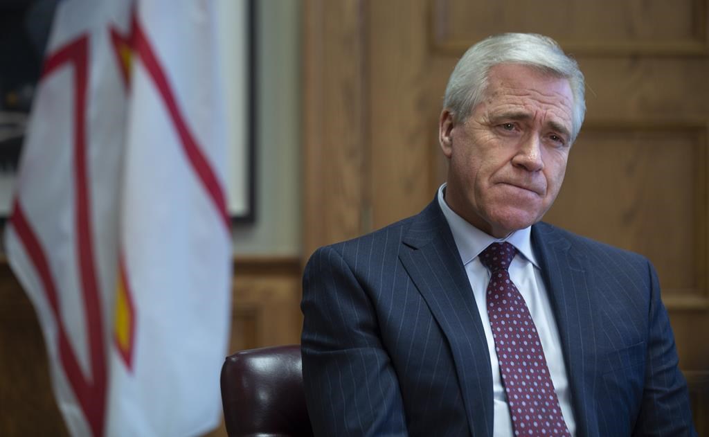 Newfoundland and Labrador Premier Dwight Ball poses for a picture in his office at the Confederation Building in St. John's on Tuesday, February 18, 2020.