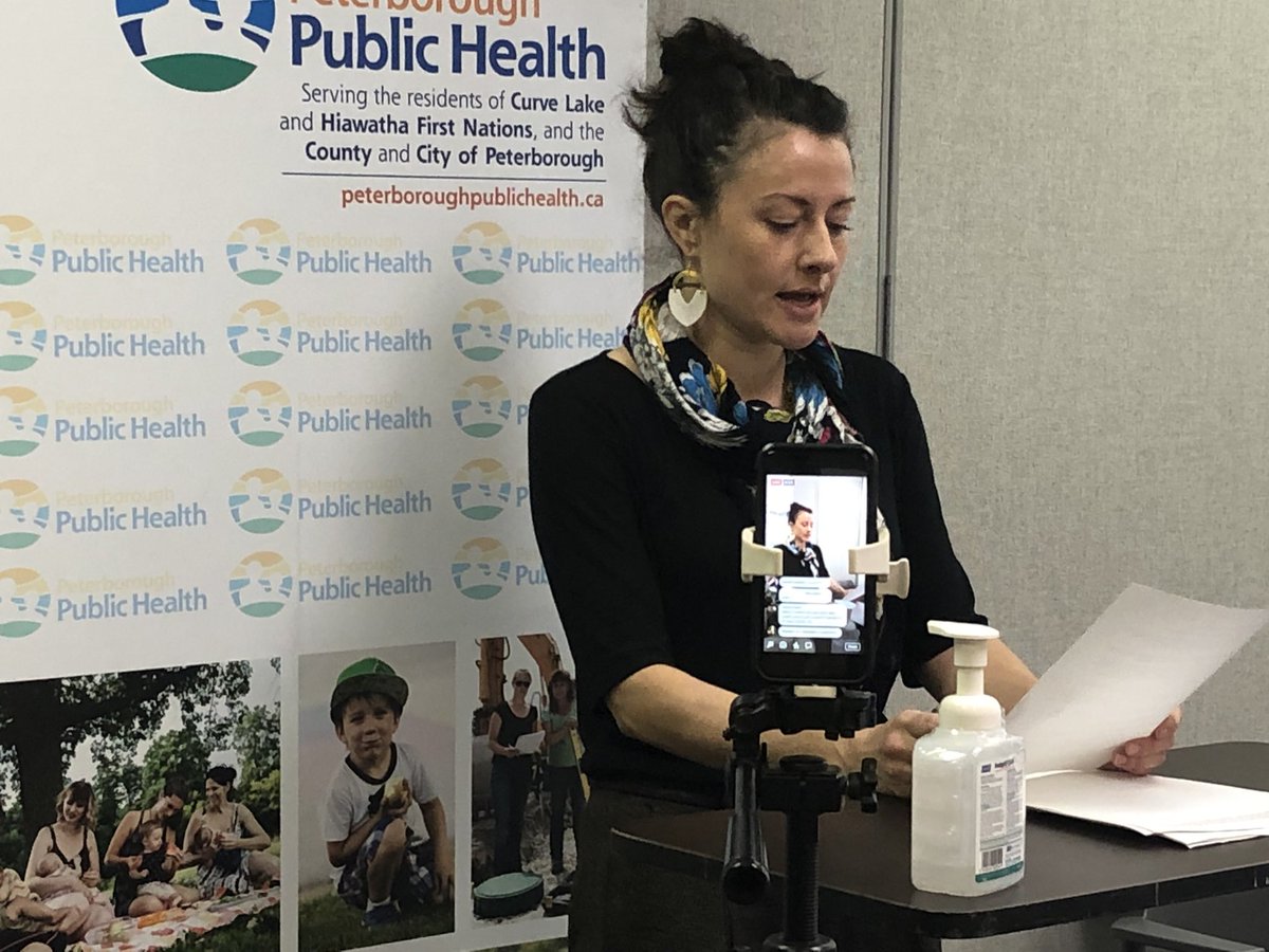 Peterborough Mayor Diane Therrien speaks during a media conference at Peterborough Public Health on Friday, March 20. 