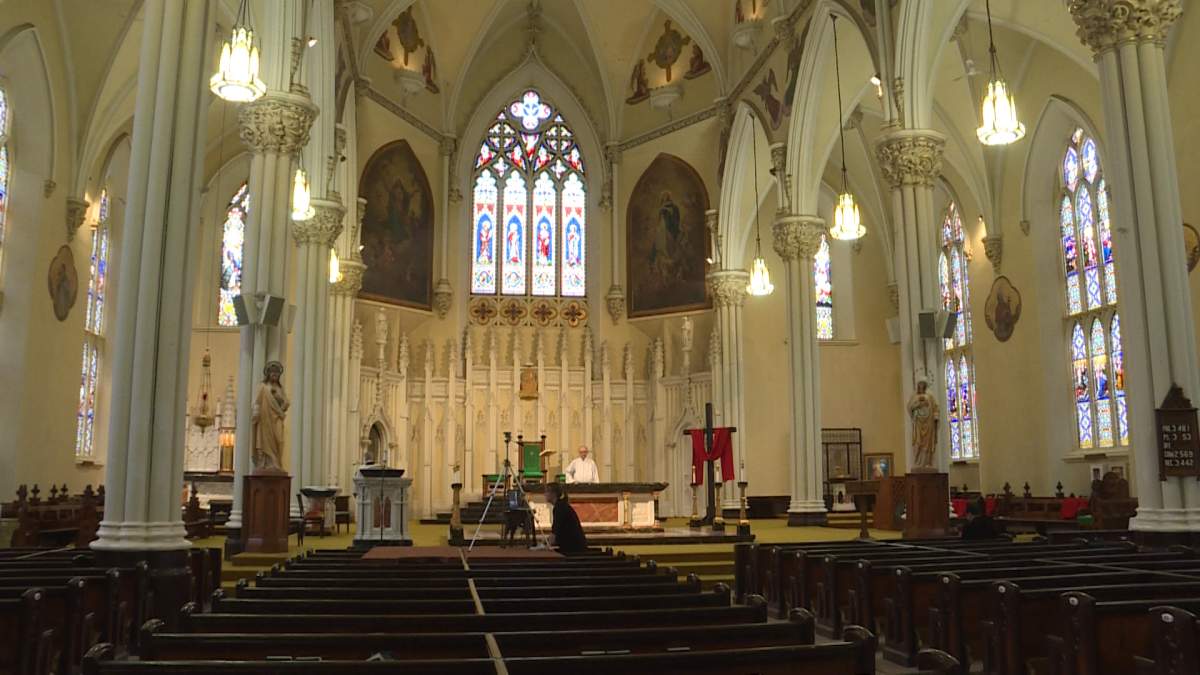 St. Mary’s Cathedral is empty for the first time on Good Friday.