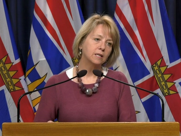 Provincial health officer Dr. Bonnie Henry discusses the latest COVID-19 statistics in British Columbia on Saturday.