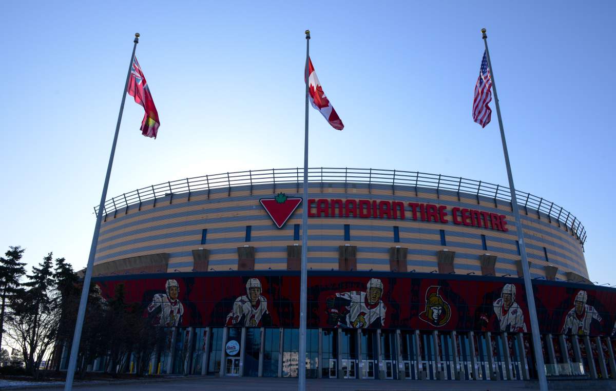 Home rink of the Ottawa Senators the Canadian Tire Centre is pictured in Ottawa on Thursday, March 12, 2020.