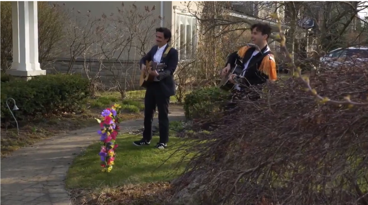 Juno award-winning Arkells serenaded a McMaster University student in a mock graduation ceremony.