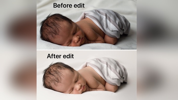 After assisting clients via video call, photographer Kelsey Enns professionally edits the raw images.