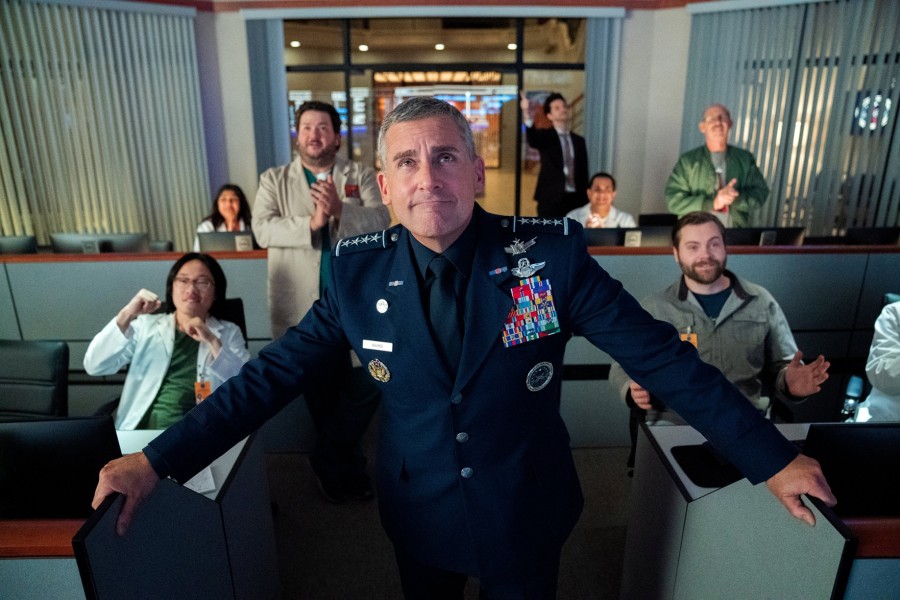 Steve Carell stars in ‘Space Force’ a workplace comedy set to debut on Netflix, May 29, 2020. (Netflix)
