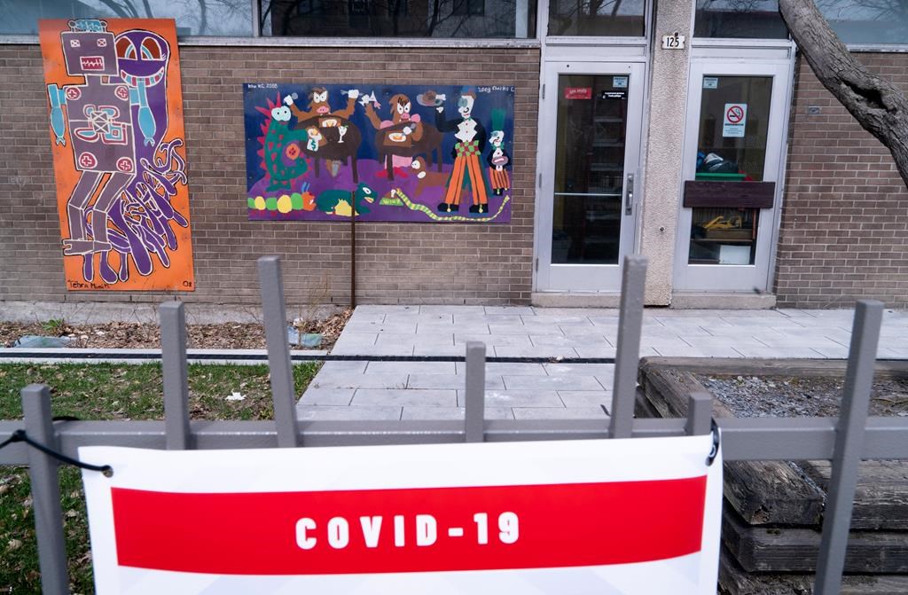 A closed school is seen in Montreal, Monday, April 27, 2020. The first step of Quebec's recovery plan is geeting students back in elementary schools and reopening daycares. Premier Francois Legault set May 11 as reopening day for schools and daycares outside greater Montreal, with Montreal to follow suit the next week on May 19. THE CANADIAN PRESS/Paul Chiasson.