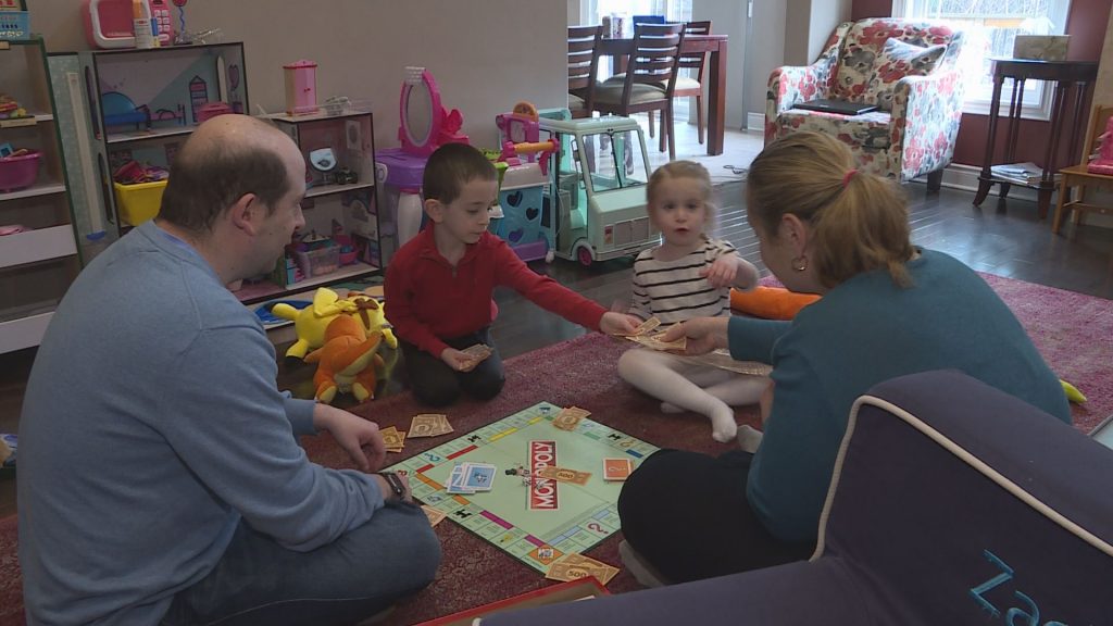 Robin Mandel-Buchalter and her family at their home.