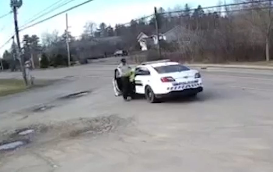 Surveillance video appears to show the gunman and his vehicle on the morning of April 19, 2020.
