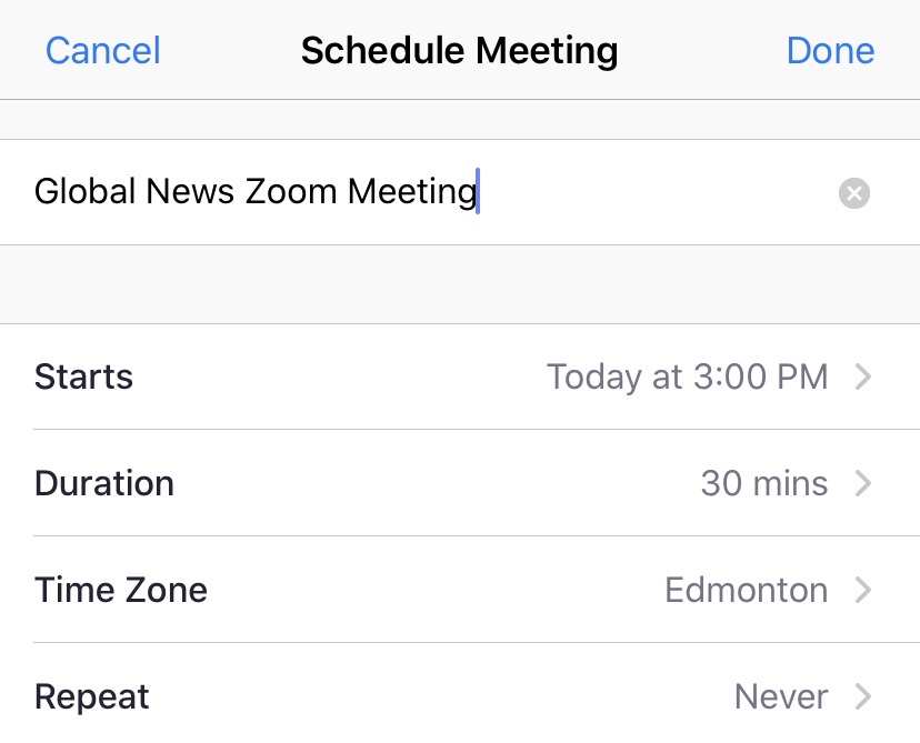 Screenshot of a Zoom sign up page