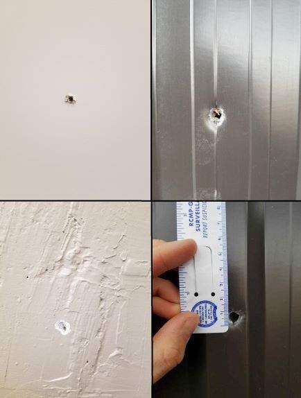 New Brunswick RCMP are investigating after bullet holes were found in a public library.
