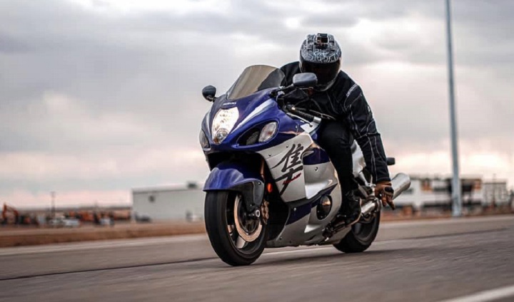 Ahmed Cheema on his motorcycle.