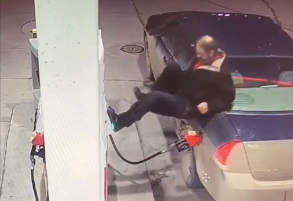 Brandon police released video of a man they would like to speak to after a violent outburst at a local gas station last month.