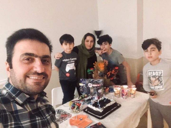 From left to right: Tahir Hamid, 6-year-old Zheer, mother Chia, 14-year-old Ahmed, and 12-year-old Aran who is missing.