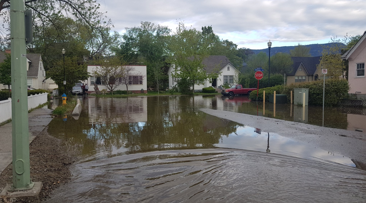 Mill Creek bursts banks, floods neighbourhood in Kelowna, B.C. - image