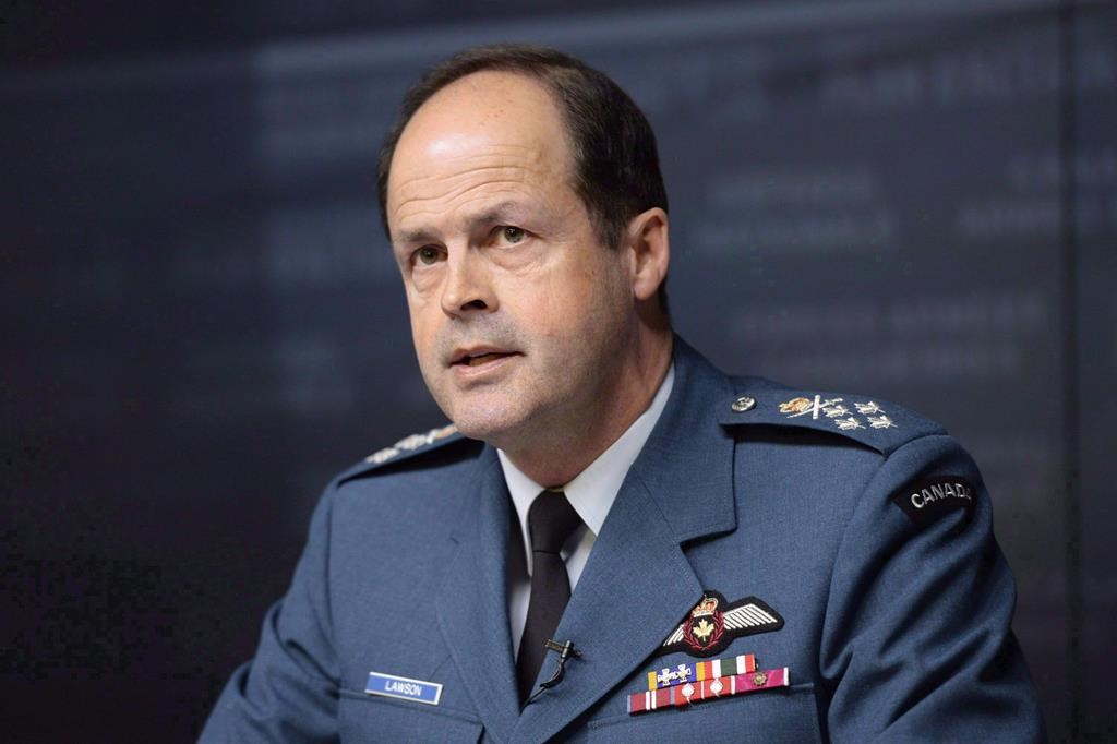 Retired General Tom Lawson, speaks at a news conference in Ottawa on April 30, 2015.
