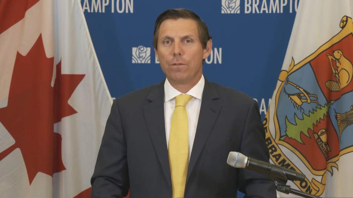Patrick Brown at a press conference on May 27, 2020.