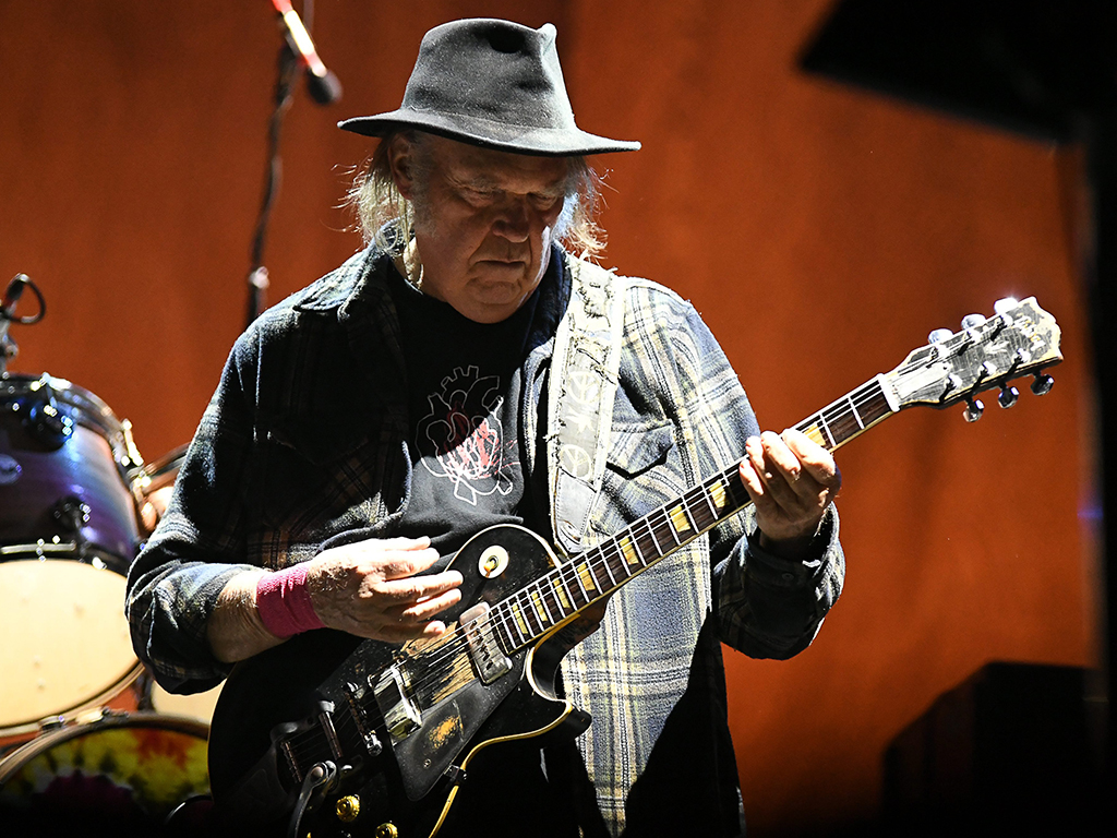 Neil Young performs at 'GoldenVoice Presents: Arroyo Seco Weekend' at the Rose Bowl in Pasadena, Calif. on June 23, 2018.