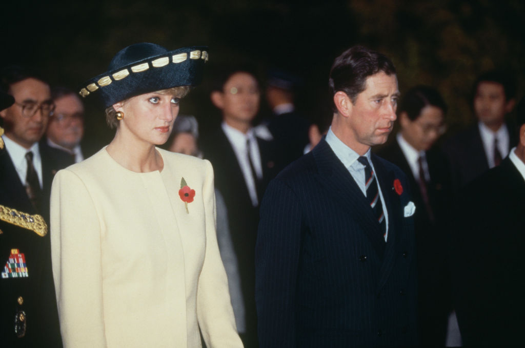 Prince Charles and Diana, Princess of Wales visit the National Cemetery in Seoul, South Korea on Nov. 2, 1992.