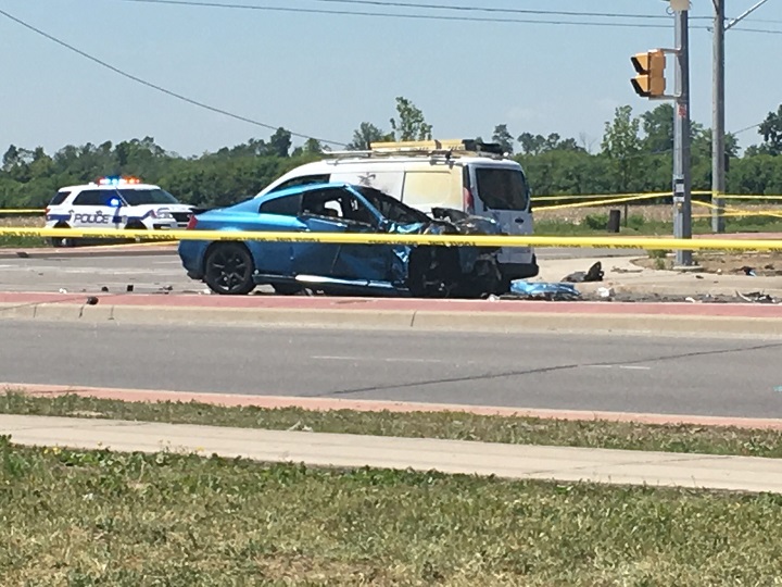 A photo from the scene in Brampton at Torbram Road and Countryside Drive.