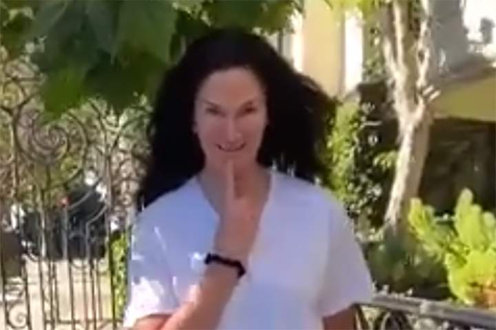 Lisa Alexander is shown in this video captured during a confrontation in San Francisco, Calif., on June 9, 2020.