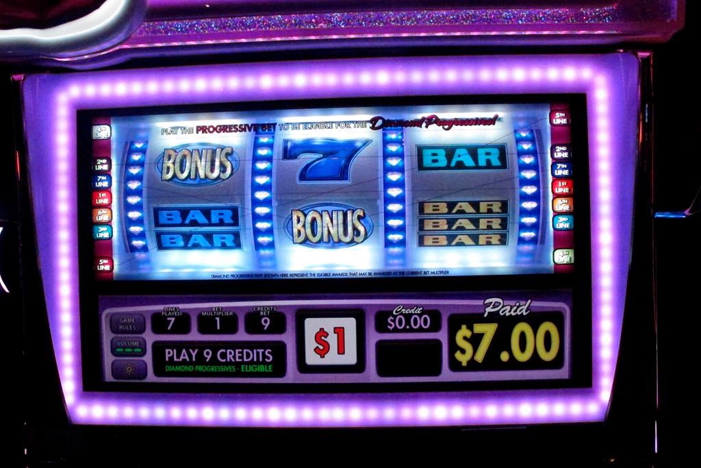 A slot machine.