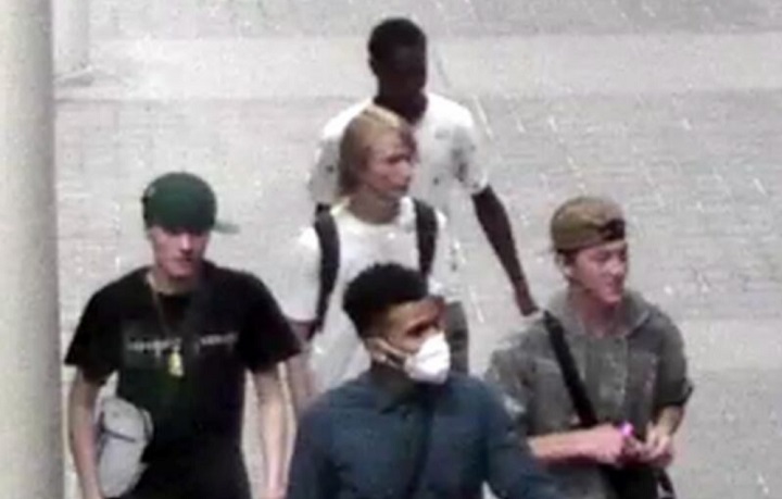 Police released a photo on Tuesday of five suspects wanted in a stabbing investigation.