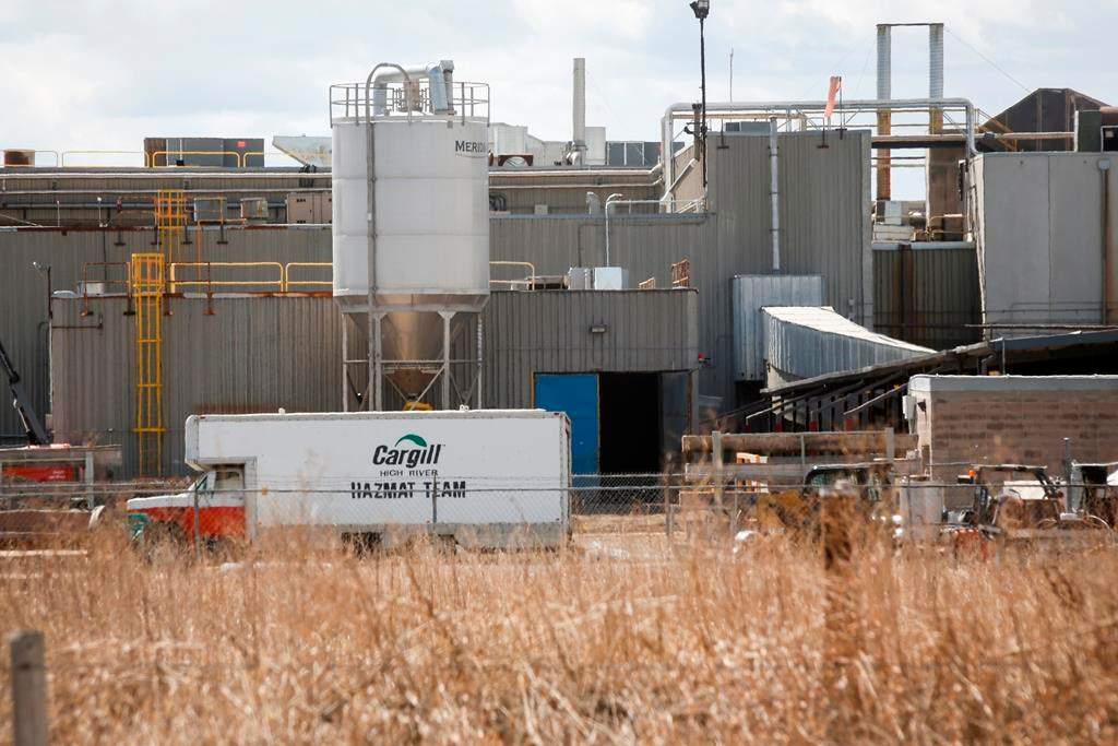 File: Cargill beef plant is shown in High River Alta., on Thursday, April 23, 2020.