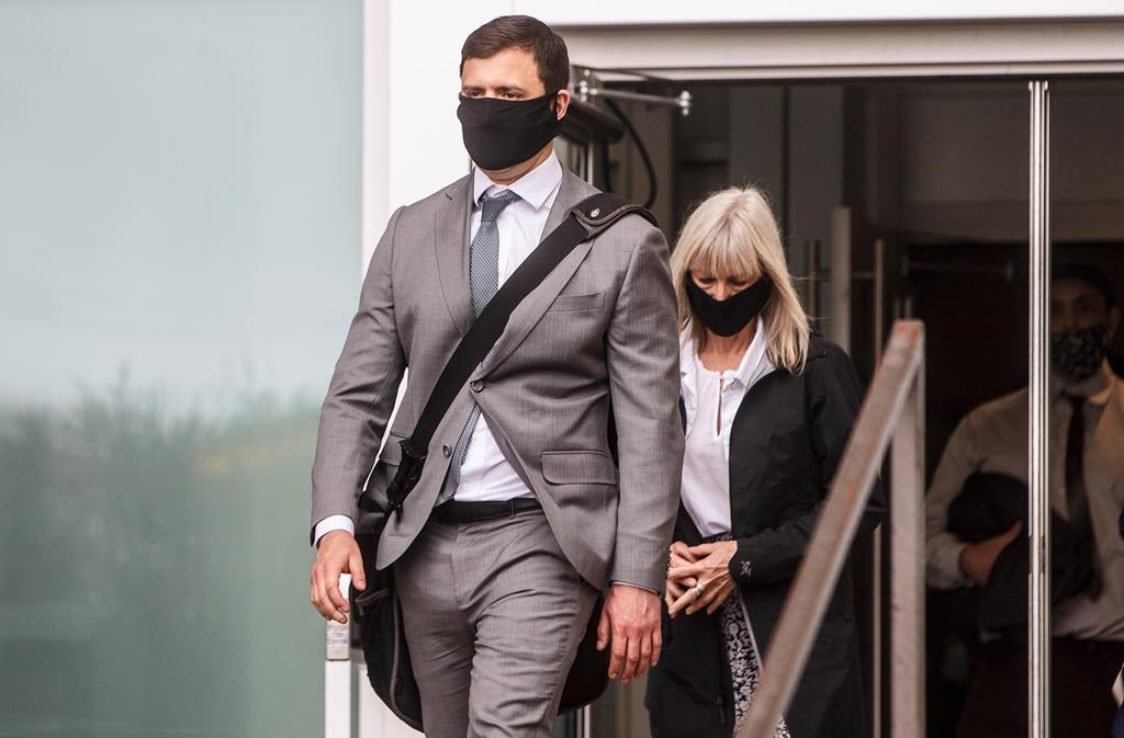 Matthew McKnight walks out of court during a break in Edmonton on Wednesday, July 8, 2020.