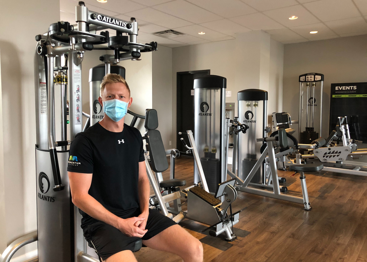 Tyler Ouwendyk of Momentum Fitness says only 8 members will be allowed in each Hamilton location at a time as part of Stage 3 of reopening.
