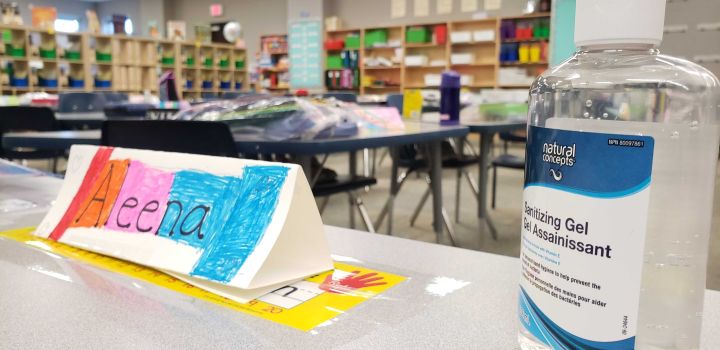 A photo taken inside Sister Annata Brockman Catholic School in Edmonton on Sept. 2, 2020.