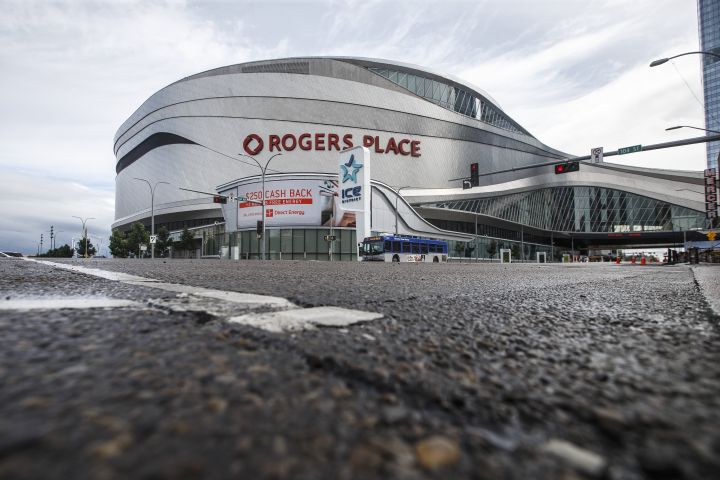 Rogers Place arena in Edmonton, Alta., on Thursday July 2, 2020. 