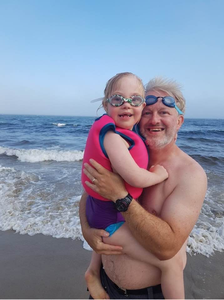 Seven-year-old Quinn Walls-Slumkoski and her father, Corey Slumkoski, enjoy a beach day in Nova Scotia during the COVID-19 pandemic.