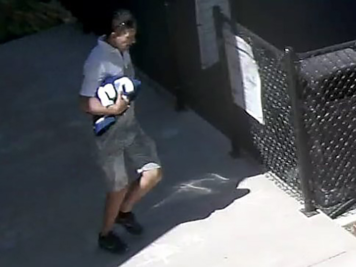 Okanagan South Similkameen Crime Stoppers seeking public assistance in identifying a man who allegedly stole two autographed Vancouver Canucks jerseys from the B.C. Hockey Hall of Fame in Penticton.