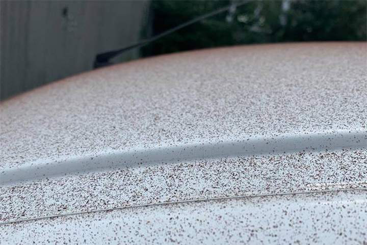 Cocoa powder is shown on a vehicle in Olten, Switzerland, on Aug. 14, 2020.