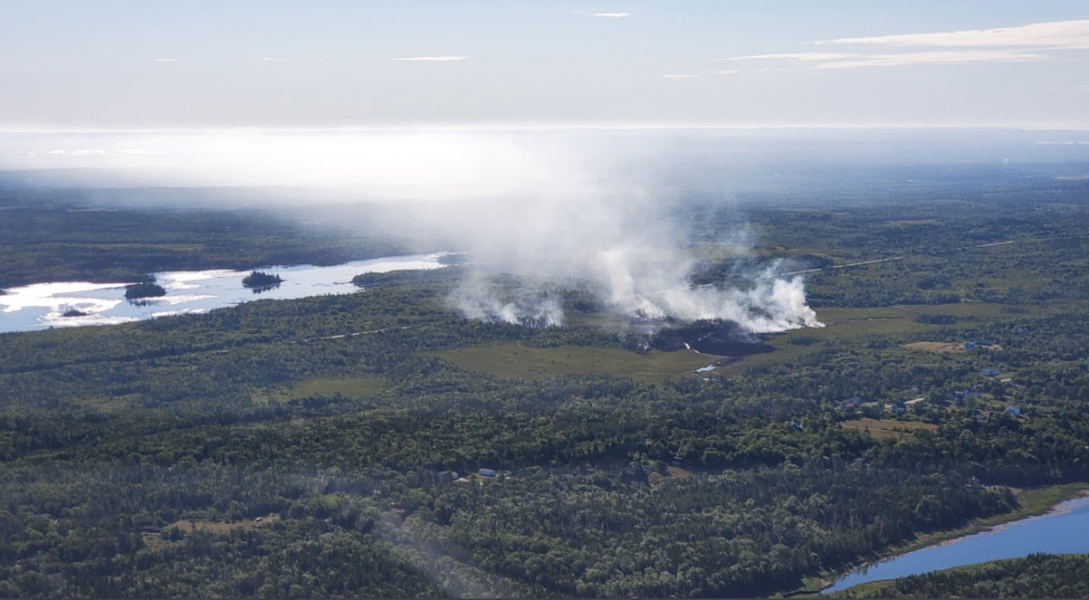 Image of the wildfire in the Argyle area of Yarmouth County on Friday. 