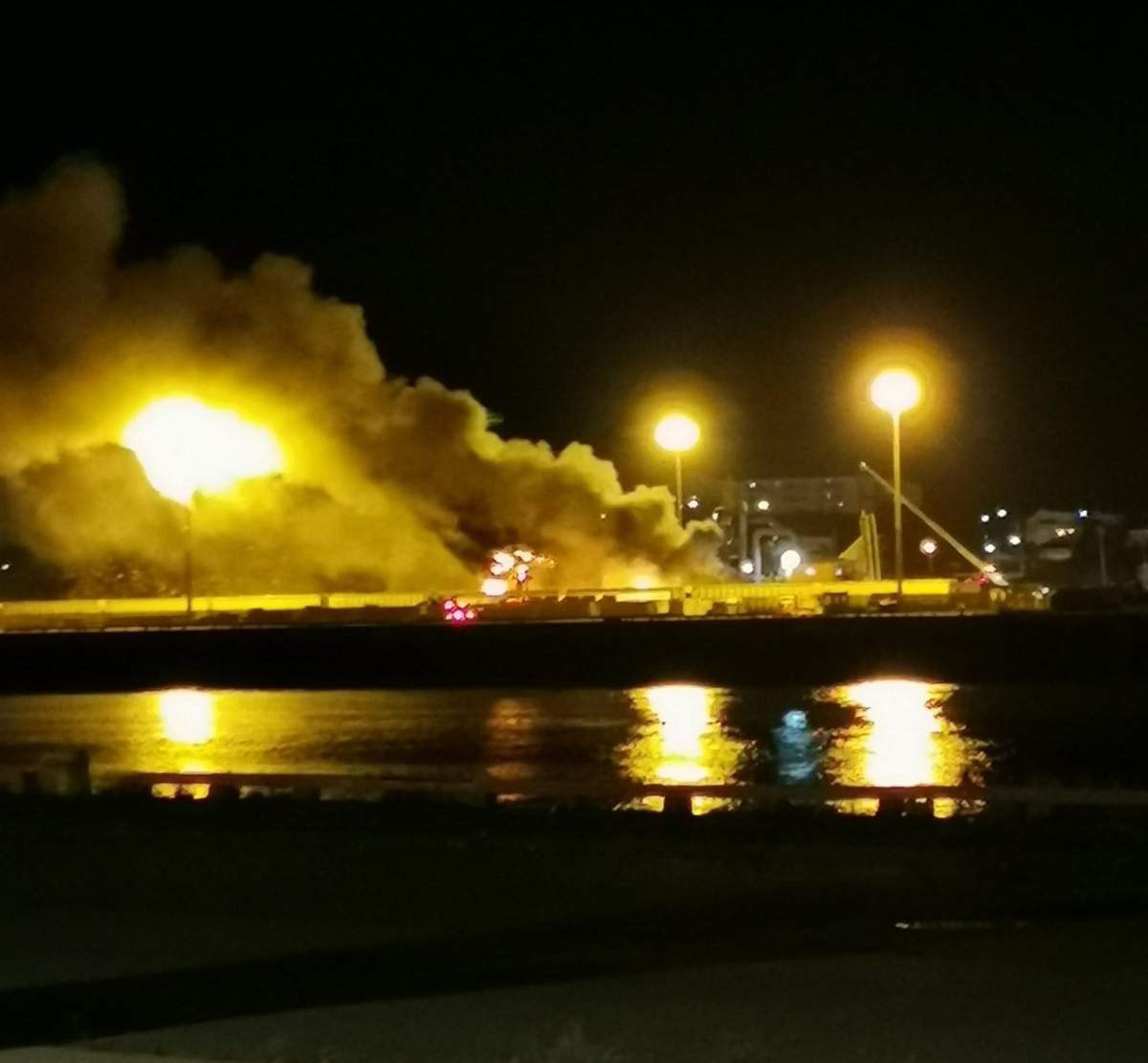 The American Iron and Metal (AIM) recycling facility on fire in Saint John on Sept. 24, 2020.