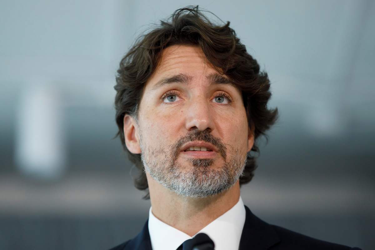 Prime Minister Justin Trudeau speaks during a press conference as he unveils plans for greater support for Black businesses, at HXOUSE in Toronto, Wednesday, Sept. 9, 2020. THE CANADIAN PRESS/Cole Burston.