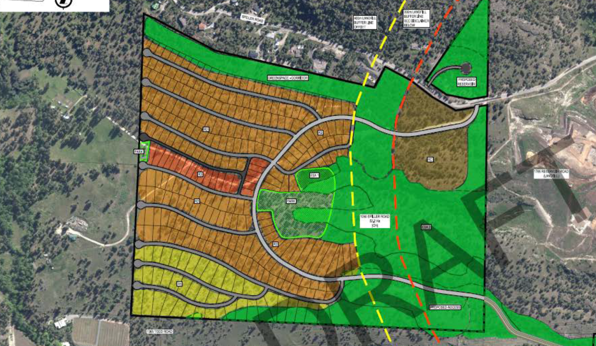 The land-use plan for the Naramata Bench where developer Canadian Horizons wants to construct a large urban subdivision, which is being met with opposition from some area residents.