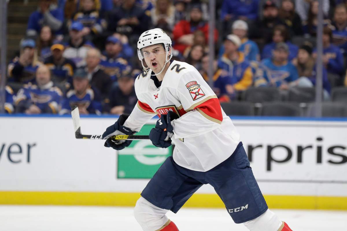 Florida Panthers' Josh Brown skates during the second period of an NHL hockey game against the St. Louis Blues Monday, March 9, 2020, in St. Louis. 